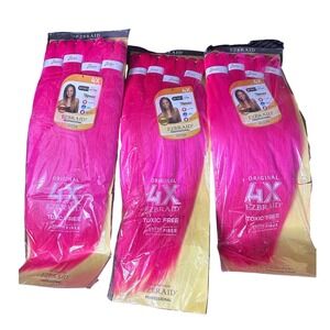 Spetra EZ Braid Professional 4X 26 Inch (52") Braiding Hair Hot Pink - 3 Packs